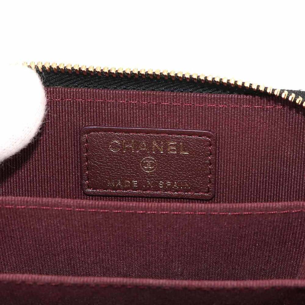 CHANEL Black Lambskin Leather Logo Wallet - Picture 7 of 9